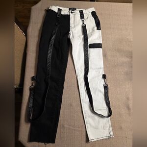 Dolls Kill Widow In Too Deep Color Block Bondage Pants sz Small